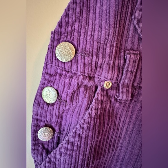 Vintage 1990s Squeeze Jeans Purple Kids One Piece Overalls Size 5 - Picture 3 of 12